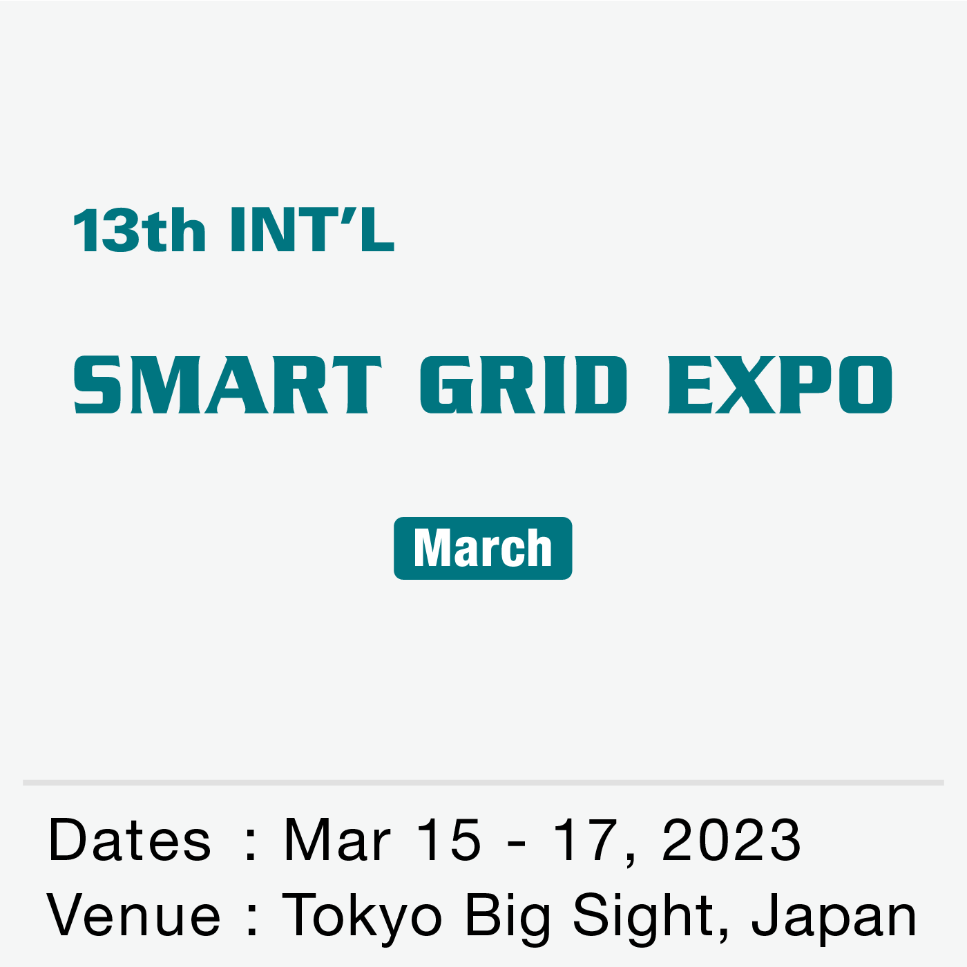 INT’L SMART GRID EXPO [March]