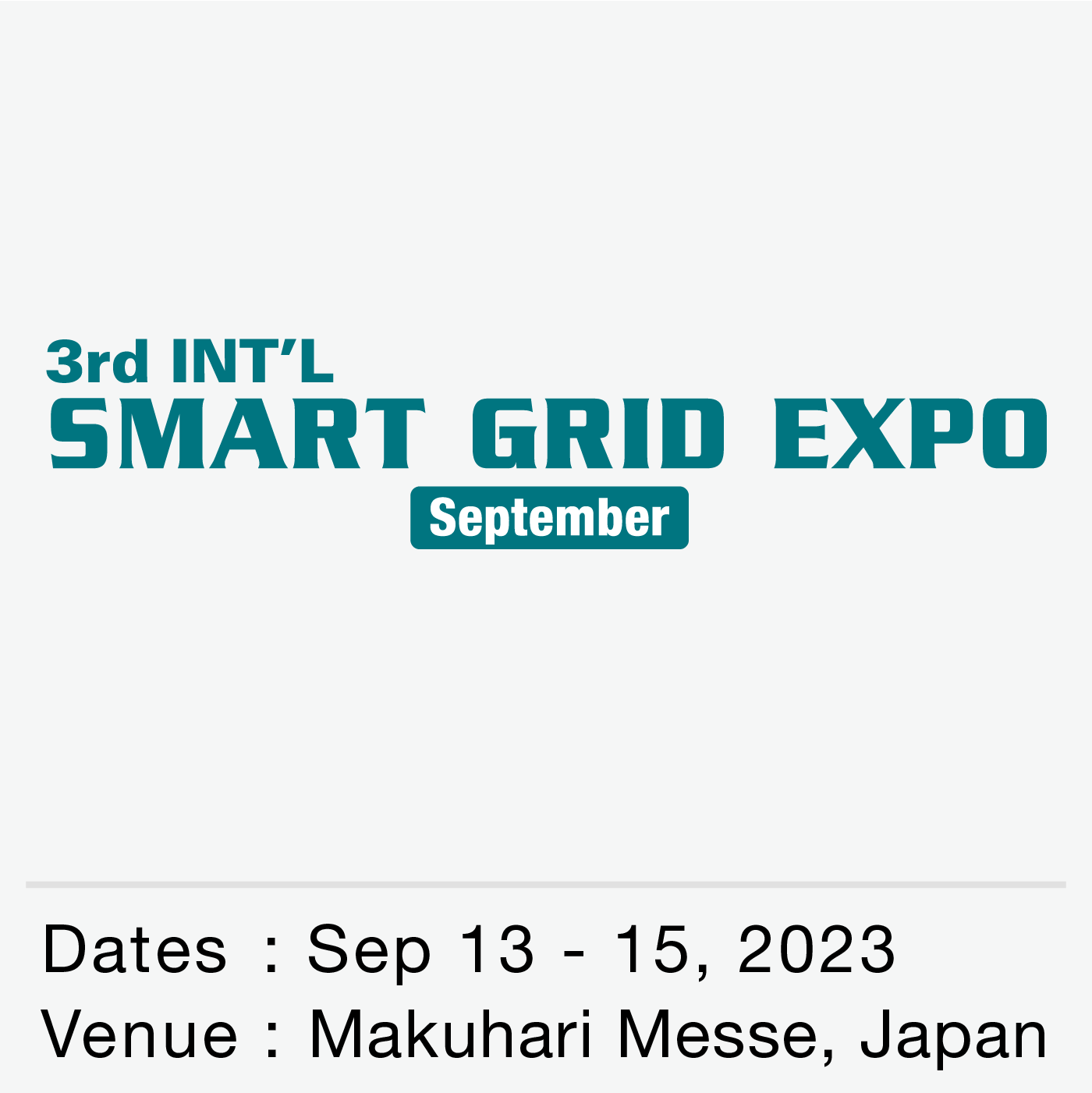 INT’L SMART GRID EXPO [September]