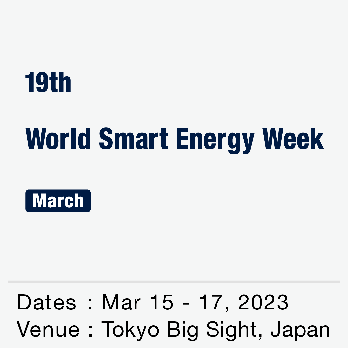 World Smart Energy Week [March]